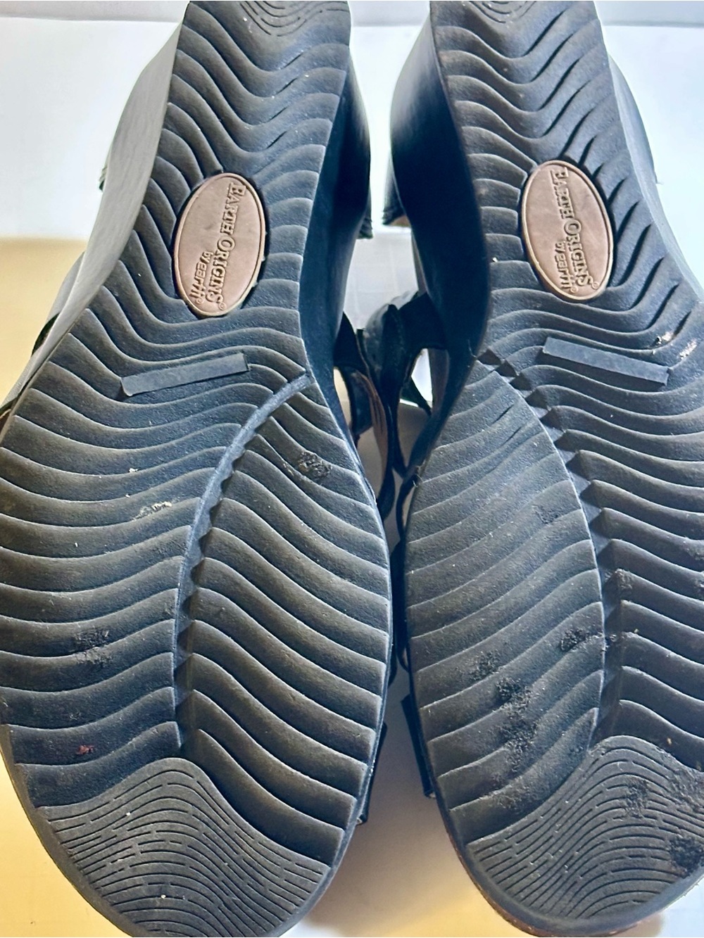 Earth Origins Black Cutout Wedge Sandals Comfort Zip 8.5 - Picture 13 of 15